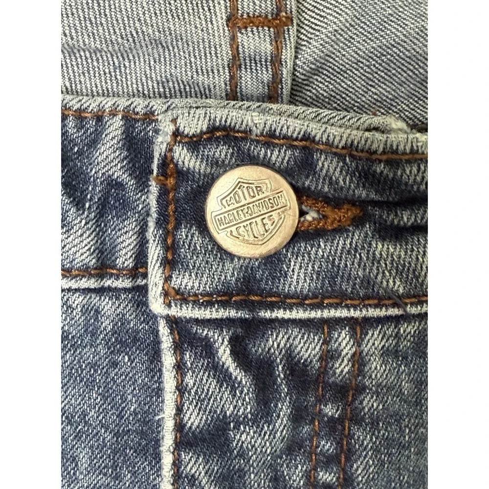 Harley Davidson Womens Jeans Straight Leg Denim Medium Wash Size 6L‎ 29 x 33